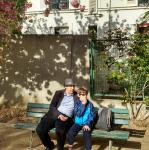 Clément et Papa sur un banc