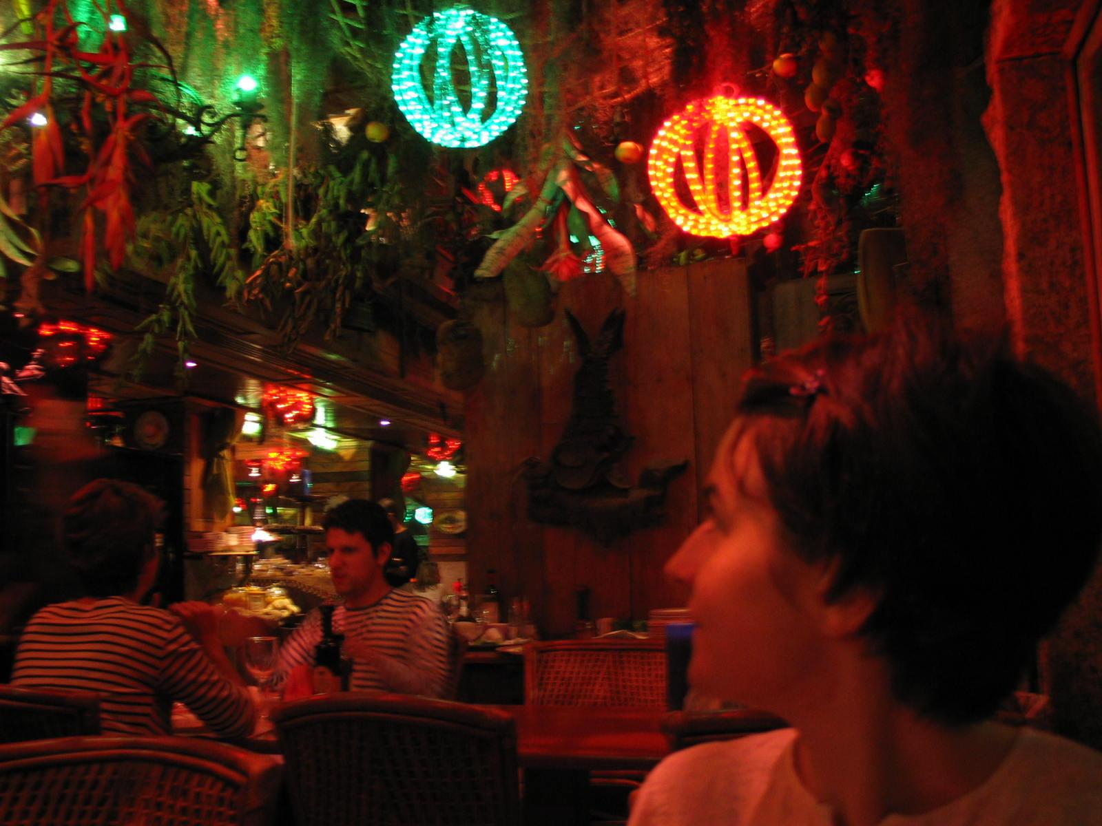 Vue sur la décoration, végétation au plafond