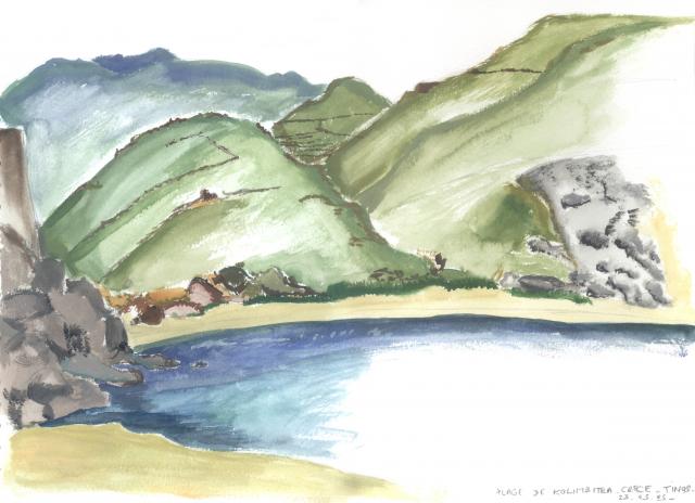 Plage de Kolimbitra à Tinos