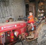 Sur le tracteur